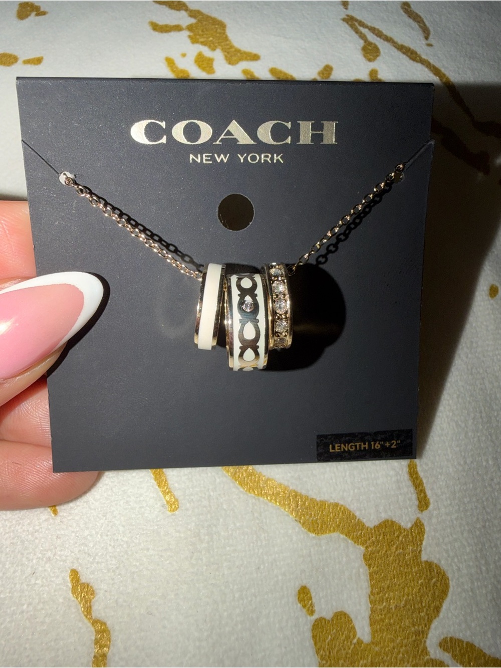 COACH White Pendant Necklace
